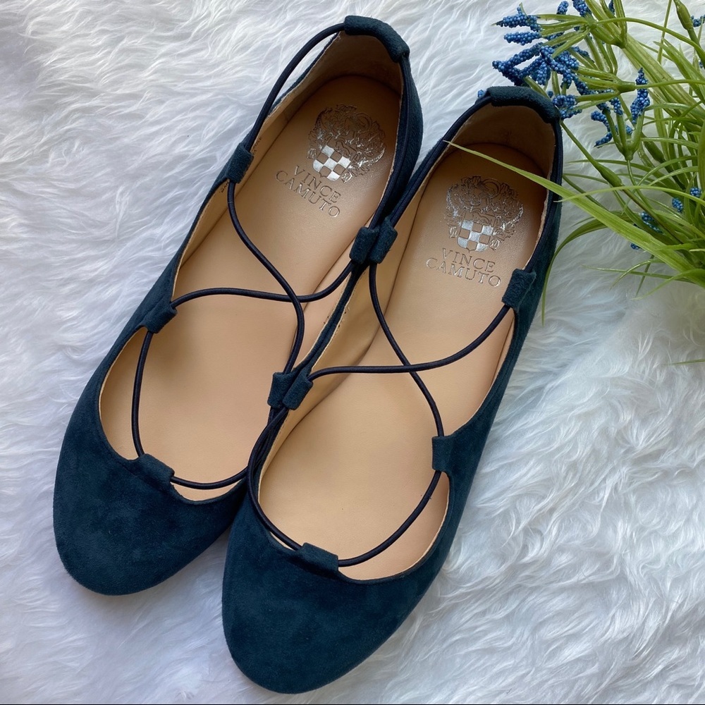 Vince Camuto Callini Navy Suede Flats